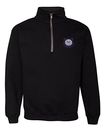 ALLNTRENDS Adult Zip Collar Sweatshirt USCG Embroidered Coast Guard Top America