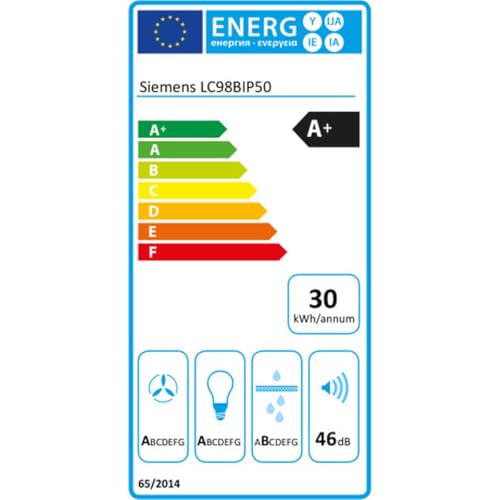 Hotte Décorative Murale Siemens LC98BIP50 – Débit 843 m³/h, 55 dB, iQdrive - vue 5