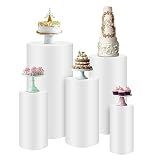 VLOJELRY 5 soportes de pedestal cilíndricos redondos para fiestas, mesas cilíndricas grandes para fiestas, pedestal, pilares de zócalo, mesa de postre para decoración artística de bodas y fiestas
