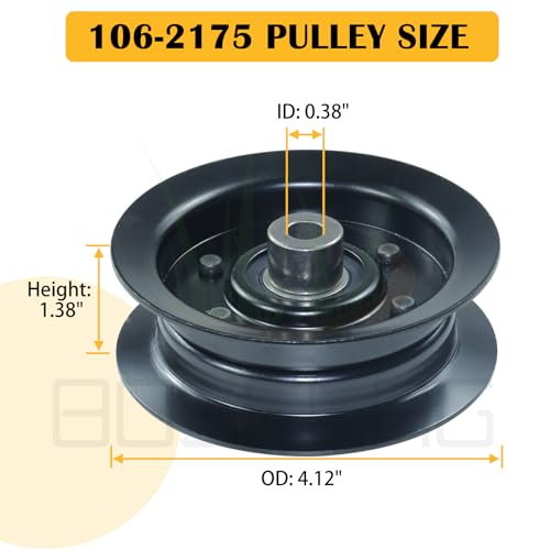 BOSFLAG 2 Pack 132-9420 Pulley Replaces Toro 132-9420 Flat Idler Pulley 132 9420 Toro 106-2175 Flat Idler Pulley Toro 1329420 Flat Idler Pulley 106-2175 Flat Idler Pulley, Toro timecutter SS5000 parts - Thumbnail 3
