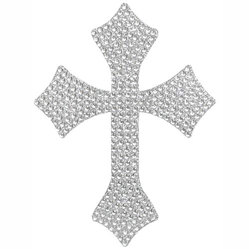 Crystal Heiress Cross/CHSC1 Rhinestone Sticker, Cross, 4 by 5-Inch, Silver