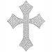 Crystal Heiress Rhinestone Sticker, Cross, 4 by 5-Inch, Silver
