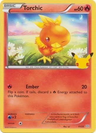 Torchic 11/25 Non-Holo Pokemon Card (McDonalds Collection 2021) + 1x TitanCards® Toploader