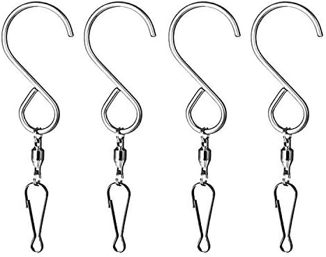 Mudder 1 Party Supply (4 Pack) Swivel Hooks Clips for Hanging Wind Spinners Crystal Twisters a