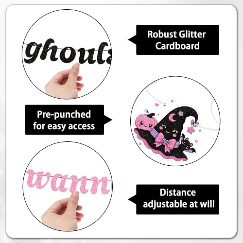 10 Pcs Halloween Ghouls Just Wanna Have Fun Banners Swirls by EoBeCy - Used condition - Image 3