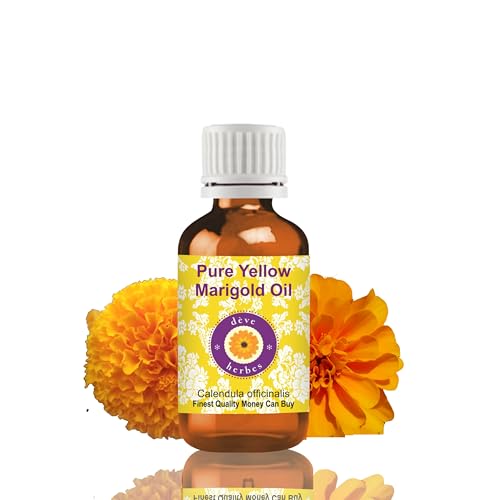 dve herbes Yellow Marigold Oil (Calendula officinalis) | Infused | Pure | Non-Sticky | Lightweight | for Facial Care | Men & Women | 15ml (0.50 oz)