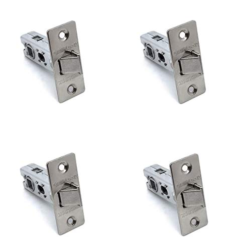 Intelligent Hardware 4 Pack - 75Mm Nickel Plated Economy Tubular Mortice Latch Complete With Strike Plate And Woodscrews