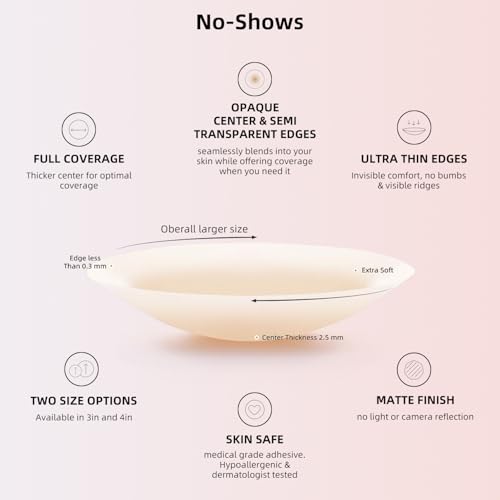Nipple Covers No Show 4 Pairs- Reusable Seamless Pasty Sticky Adhesive Silicone Nipple Pasties for Women3