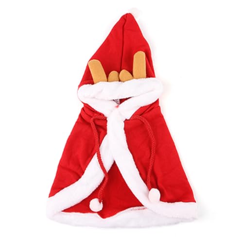 Vestiti Natalizi per Gatti, BEPSYOM Pet Suit Santa Simpatico costume da cane renna Costume da gatto Cappotto invernale caldo per animali domestici