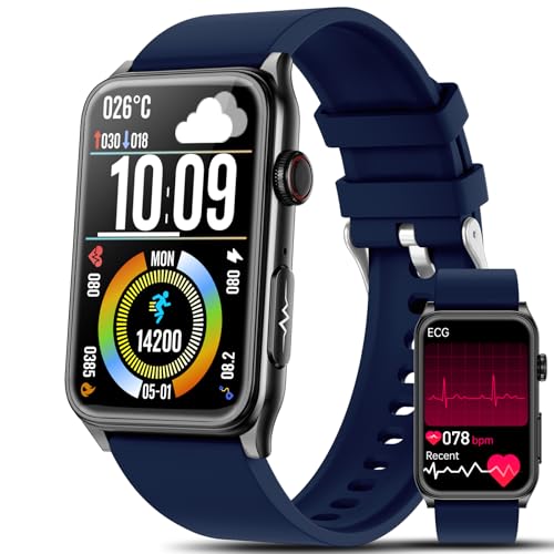 Marsyu 2025 Reloj Inteligente Hombre Mujer,1.57' Smart Band con Monitor de Actividad de 24h,Monitor de Sueño,Llamada Bluetooth Smartwatch,120+ Modos Deportivos Fitness Tracker para Android iOS（Azul）