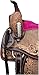 AZRA LEGACY Western Saddle Kit Hand-Tooled Leather Saddle Tack Set, Matching Headstall and Breast Collar Set for Horse Equestrian Riding Saddle for Barrel Racing (Pink/Brown, 18 Inch)