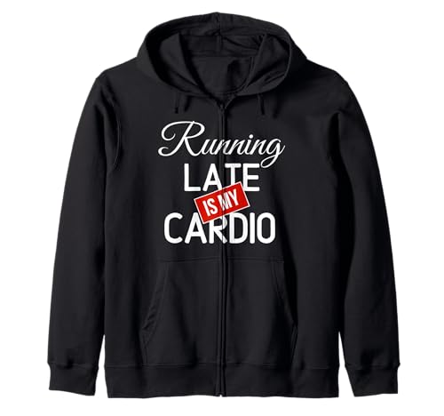 Citas divertidas de bienes raíces. Correr tarde es mi cardio Sudadera con Capucha