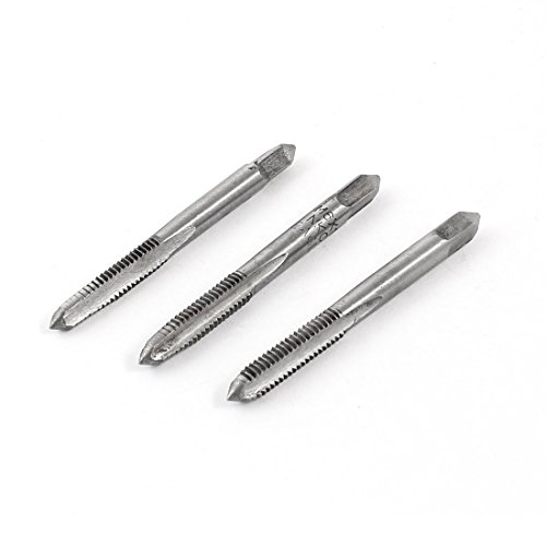 uxcell 3 Pcs Replaceable M6x1.0 HSS Straight Flute Lead Hand Tap Gray