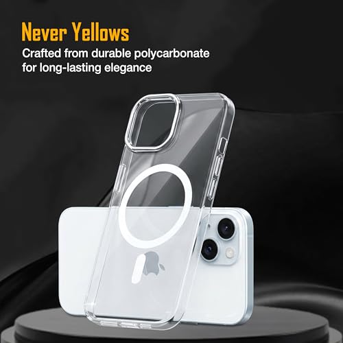 Image of Zapcase Back Case for iPhone 15 | Slim Lifetime Anti-Yellow Crystal-Clear Cover with Elevated Camera Protection & MagSafe Compatibility | Premium German Polycarbonate | Shockproof | Clear