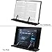 Readaeer Metal Book Stand for Desk Portable Document Holder for Cook Book, Music Book, iPad, Laptop, Reading Rest with 7 Adjustable Positions and Page Paper Clips