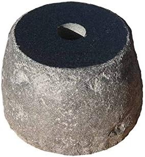 Amazon 国内加工 黒御影石の束石 沓石 上面磨き 側面自然風仕上げ 上面6寸 下面8寸 高さ5寸 石材