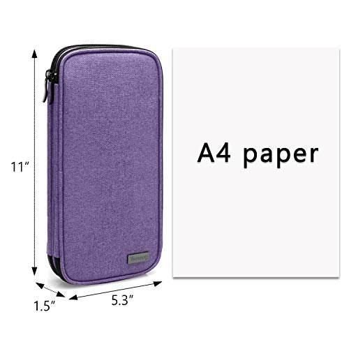 Teamoy Knitting Needles Case(up to 10-Inch), Travel Organizer Storage Bag for Circular and Straight Knitting Needles, Crochet Hooks and Knitting Accessories, Purple-NO ACCESSORIES INCLUDED