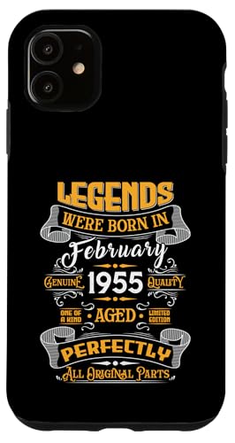 Legend February 1955 Vintage 71st Birthday Tees Made in 1955 �X�}�z�P�[�X iPhone 11 �p