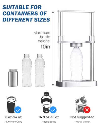 image for JOYTUTUS Can Crusher, Foot Operated Pedal Can Smasher with Spring Desi