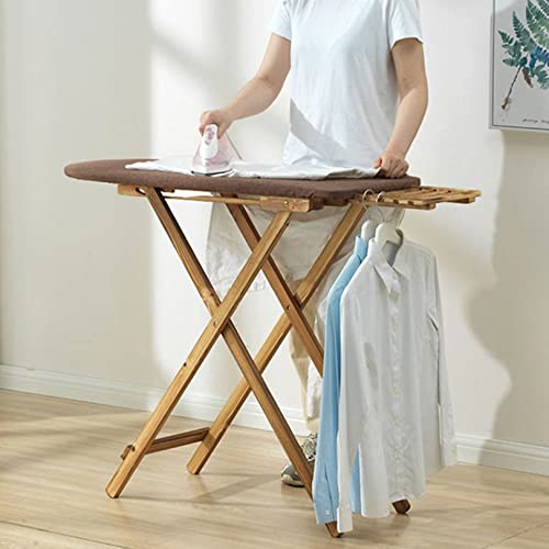 YTAOWER Solid Wood Ironing Board, Foldable Ironing Station Support Table, Height Adjustable, for Ironing Sleeve Cuffs Collars at Home Apartment Laundry Room Small Spaces(White)