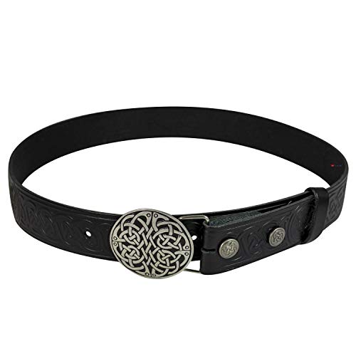 Ceinture cuir Celtic Thistle de pantalon authentique pour boucle à pression 1.5 pouce