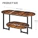 HOOBRO Coffee Table for Living Room, Oval Small Coffee Table with 2-Tier Open Storage Shelf, Industrial Cocktail Tea Table, Wooden Desktop Center Table, Farmhouse, Home Office, Rustic Brown BF09KF01
