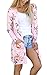 Produktbild ECOWISH Damen Blumenmuster Strickjacke Cardigan Langarmshirt Lose Oberteil Mantel Jacke Rosa2 XXL