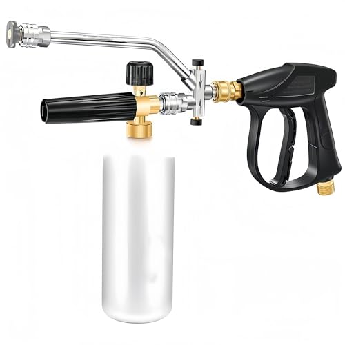 High Pressure Washer Foam Cannon Kit, Dual Purpose Spray Gun with Double Connector Accessories, Perfect for Car Washing and Cleaning, Soap Dispensing Power Tool