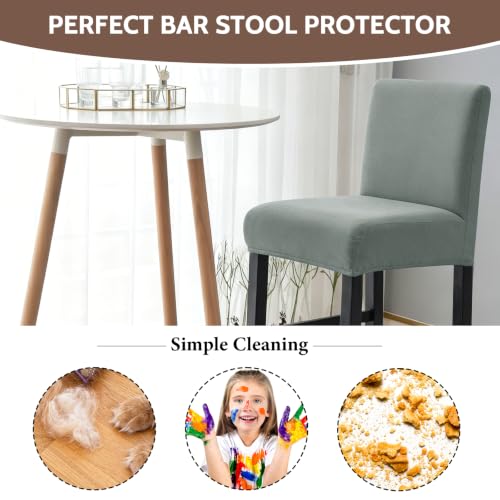 Image of FUANGUI Bar Stool Covers Set of 2, Waterproof Stretch Bar Stool Seat Covers | Washable Removable Bar Chair Covers with Backs Slipcovers, Bar Chair Covers Square for Kitchen Dining Room Cafe