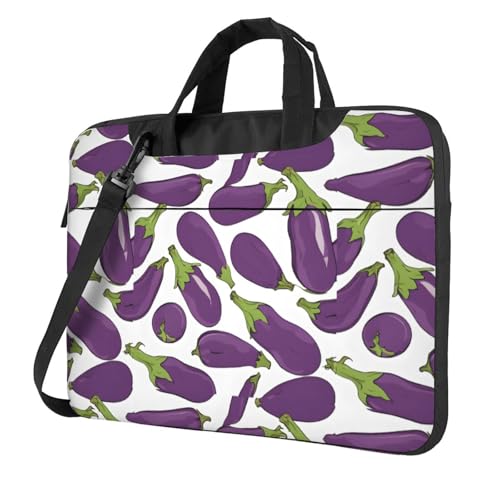 Sac ordinateur portable antichoc à motif aubergine avec bandoulière