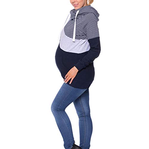 FRAUIT Felpa 2 in 1 per Allattamento Doppio Strato prémaman Felpa Donna con Zip E Cappuccio Invernale Premaman Abbigliamento Maglie Casual Tops Pullover Magliette Gravidanza Divertenti