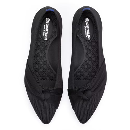 Image of Frank Mully Womens Pointed Toe Flats Knit Dress Shoes Comfort Women Shoes Softable