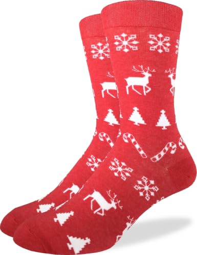 Good Luck Sock Men's Christmas Holiday Socks, Adult, Shoe Size 7-12