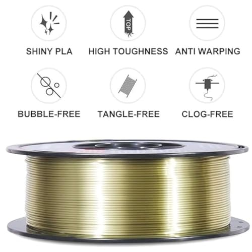 Image of FiLAMONT PLA Silk Filament 1.75mm, 3D Printer Filament, Shiny Silk 1.75 PLA Filament, 1kg(2.2Lbs) /Spool (Silk Bronze)
