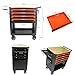 LULUINSHINE 4 Drawers Multifunctional Tool CART with Wheels and Wooden TOP (Orange + Metal)