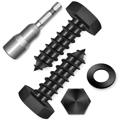 (20-Set) 1/4 x 1 Lag Screws, Stainless Steel Heavy Duty Hex Head Lag Bolts for Wood, Commercial/Industrial Grade 1/4 Bolts, Mounting Screws Bolts Kit, Black Oxided by Marysino