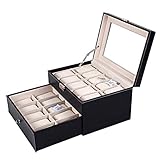 ? 20 gro?e Steckpl?tze: 20 gro?e F?cher und weiche herausnehmbare Kissen schaffen besonders viel Platz, um Ihre Aufbewahrungsbedürfnisse zu befriedigen.?auch ideal zur Aufbewahrung von Armb?ndern, Ohrringen, Manschettenkn?pfen, Broschen und anderem Schmuck 