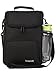 Crossbody Lunch Bag: InsigniaX Insulated Lunch Box For Adults Men Women Boys Girls With Shoulder Strap Front and Side Pockets [Unisex Messenger Bag] Size H: 11.8" x W: 3.9" x L: 7.9" (Large, Black)