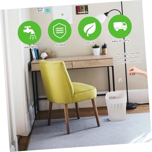 Caneca de basura rectangular blanca de 16 litros miniatura 4