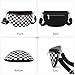 Eslcorri Fashion Crossbody Bags for Women, Checkered Fanny Packs PU Leather Sling Purses Travel Belt Chest Bag for Sports Workout Running Casual - Black