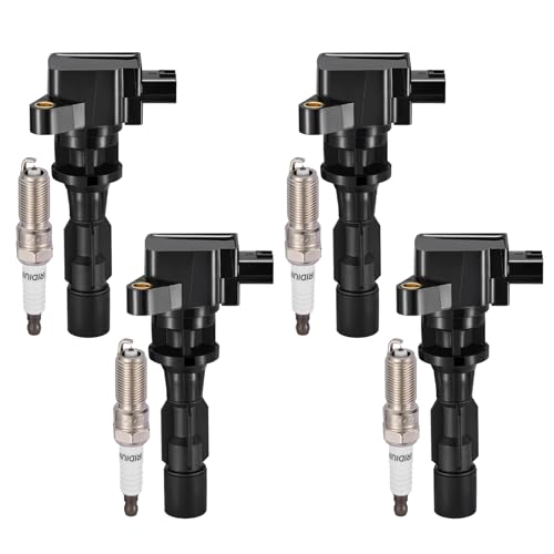 Image of 4-Pack UF604 Ignition Coils & 5019 Spark Plugs Kit Compatible with Mazda 5 2008-2010 2012-2015, 2.3L 2.5L L4 - Replaces 1788386 5C1742 9212174 C753 E1104 GN10623 LF2L18100 LF2L18100A & more