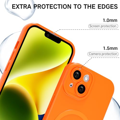 Coque iPhone 14 silicone Magsafe fine transparente gelée, protection antichoc rigide