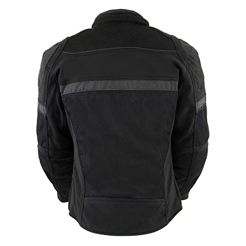 Milwaukee Leather MPL2775-BLACK-MD Black Armored Textile Motorcycle Jacket thumb #7
