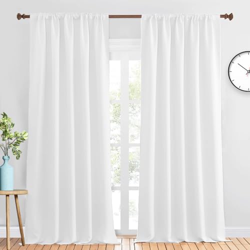 Cortinas, Home Improvement NANWEI Cortinas Blackout para Recamara con Aislamiento Térmico, Cortinas para Sala 100% Poliéster Tela, Reducción de Ruido, Suave Cortinas con Bolsillo para...