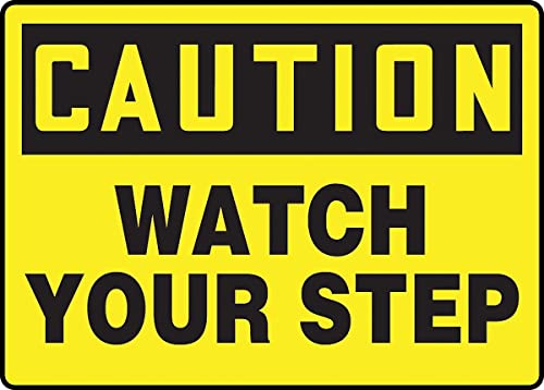 Panneau Watch Your Step plastique de sécurité Accuform MSTF645VP 7x10 pouces
