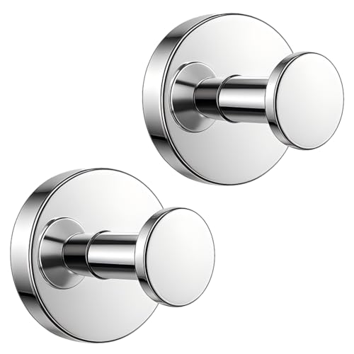 Image of BKV Suction Cup Hooks for Glass Window,Removable Shower Hooks for Inside Shower,Metal Towel Hooks for Bathrooms,2 Pack(Mirror)
