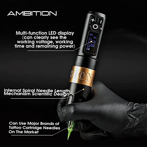 Ambition AB-HELLOHZKIT-JIN-1 Soldier Tattoo Machine Kit Complete Rotary Wireless Tattoo Pen Gun Kit thumb #2
