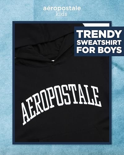 AEROPOSTALE Boys' Sweatshirt - Cozy Soft Cotton Blend Fleece Casual Pullover Graphic Hoodies for Boys (Sizes: 4-16)2