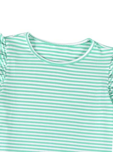 Image of Girls' Summer Shirts Cute Tops Ruffle Sleeve Crew Neck Casual Tees