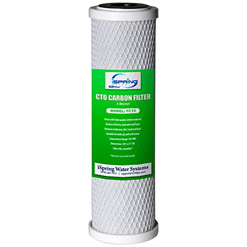 iSpring CKC1 Tezgah Üstü İçme Suyu Filtrasyon Sistemi, 2,5" x 10" Kömür Filtreli, Tezgah Üstü Su Filtresi